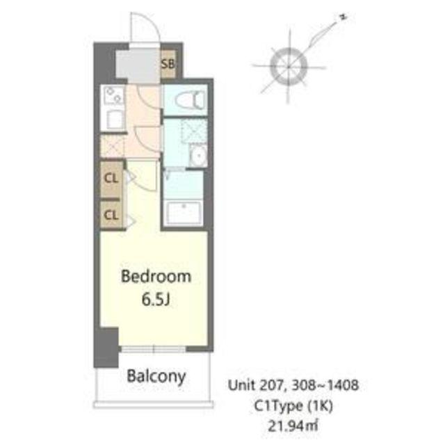 S-RESIDENCE堺ALTKLAS(1K/5階)の間取り写真