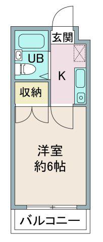 エマーユ若葉(1K/5階)の間取り写真