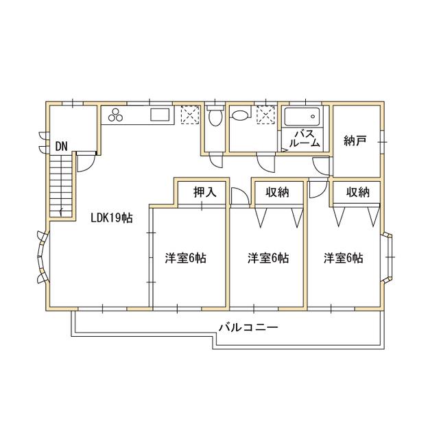 上目黒四丁目戸建て(3SLDK/2階)の間取り写真