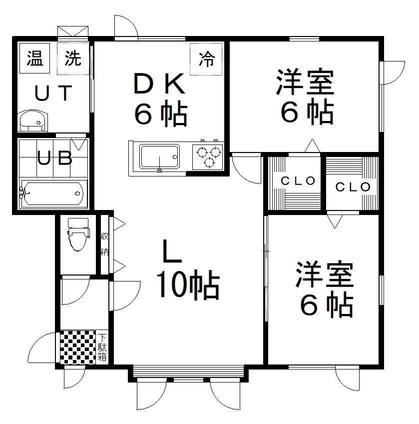 宮園BAY COAST(2LDK/1階)の間取り写真