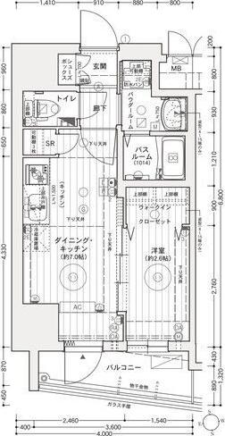エステムコート名古屋上前津(1DK/9階)の間取り写真