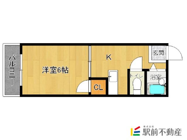 レジデンス西新(1K/2階)の間取り写真