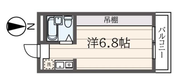 ウエストウッド(ワンルーム/2階)の間取り写真