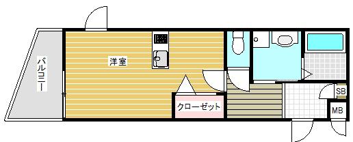 プレサンス神戸駅前グランツ(1K/14階)の間取り写真