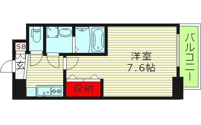 ジアコスモ大阪城南II(1K/9階)の間取り写真