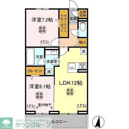 GARDEN GRACE(2LDK/3階)の間取り写真