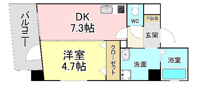 IL PALAZZO DEL SOLE (1DK/6階)の間取り写真