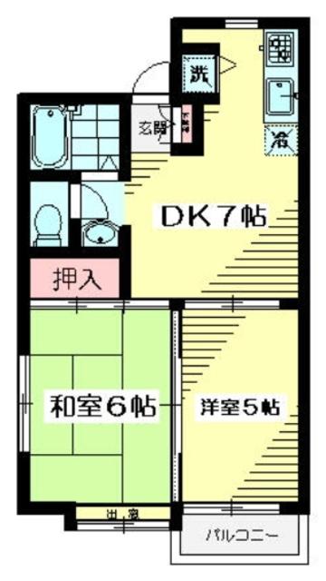 ジョリーハウス善福寺(2DK/1階)の間取り写真