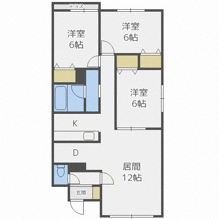 ブラウンウッドIII(3LDK/2階)の間取り写真