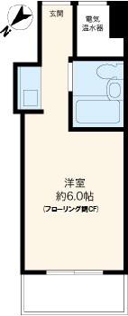 アルベルゴ上野(ワンルーム/9階)の間取り写真