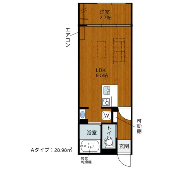 ハイラル栗東駅前(1LDK/1階)の間取り写真