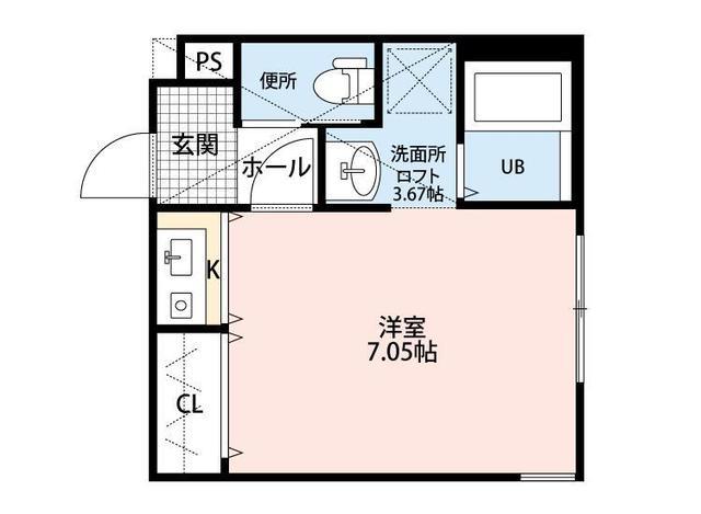 MAPLE ウエスト(ワンルーム/2階)の間取り写真