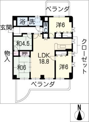イオラニガーデンIII(4LDK/6階)の間取り写真