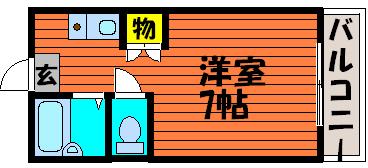 エステートタカツキ(1K/2階)の間取り写真