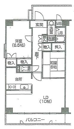 エルコート新大宮(2LDK/2階)の間取り写真