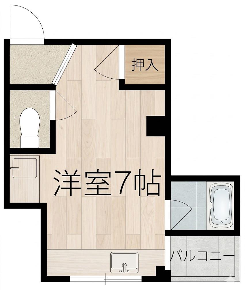 レナジア中加賀屋(ワンルーム/7階)の間取り写真