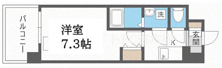 ジュネーゼグラン福島EBIE(1K/8階)の間取り写真