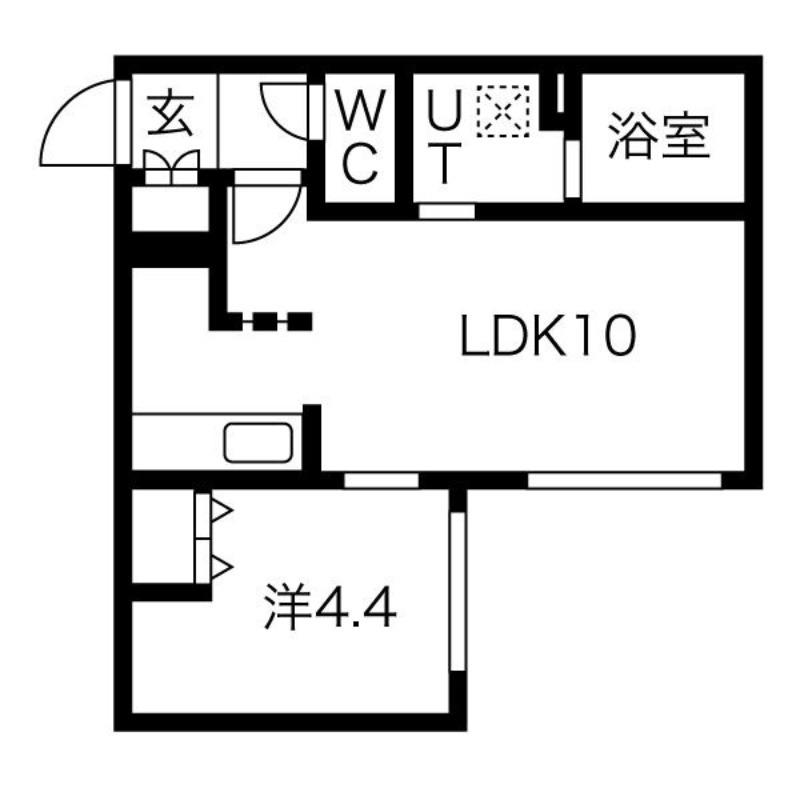 PREMIERE平岸(1LDK/4階)の間取り写真