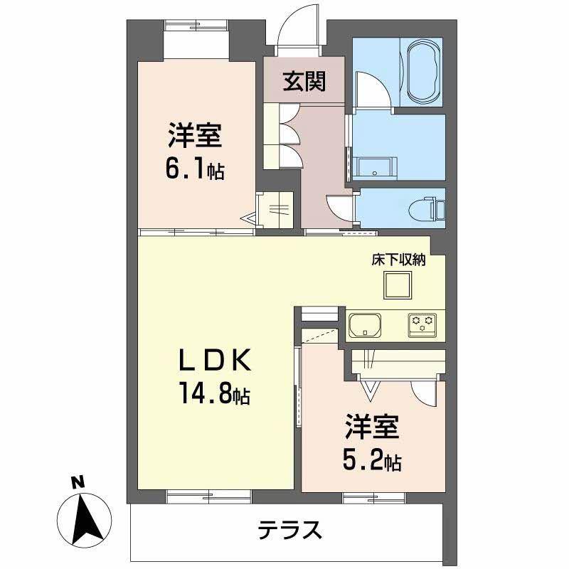 シャーメゾン深翠の杜(2LDK/1階)の間取り写真