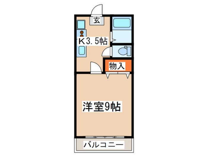 Mヨコヤマ(1K/2階)の間取り写真