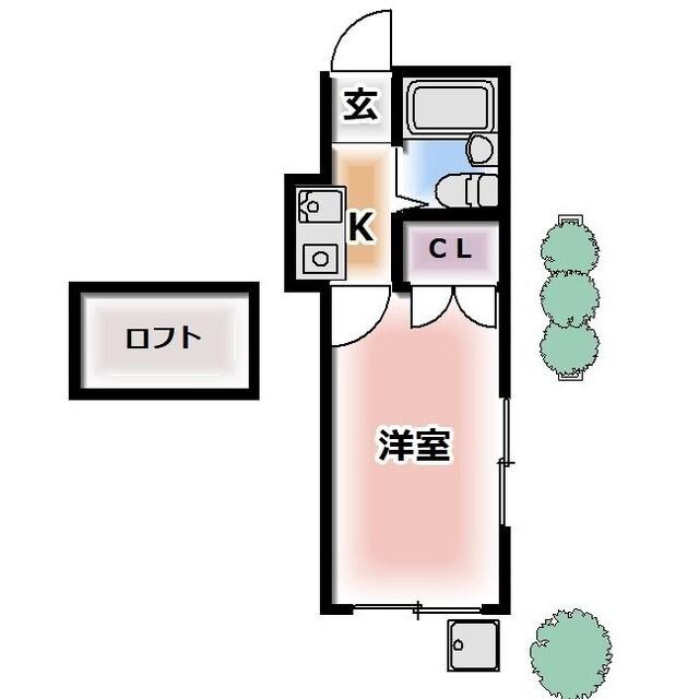 エクセラン元山(1K/1階)の間取り写真