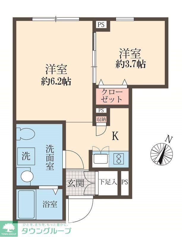 アズ板橋本町レジデンス(1DK/1階)の間取り写真
