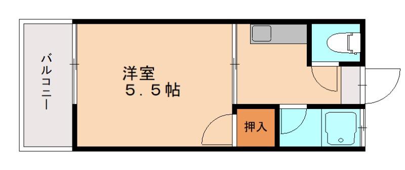 メゾンドリバティーC(1K/2階)の間取り写真