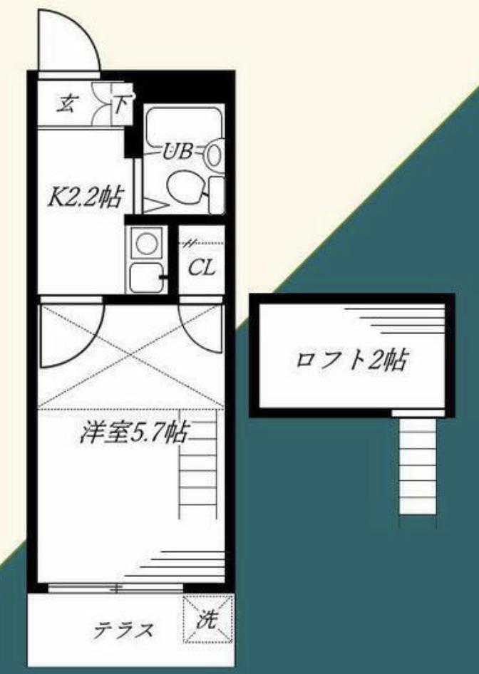 レオパレス保土ヶ谷(1K/1階)の間取り写真