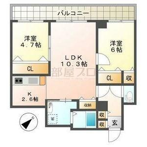 FLEUVE福住(2LDK/2階)の間取り写真