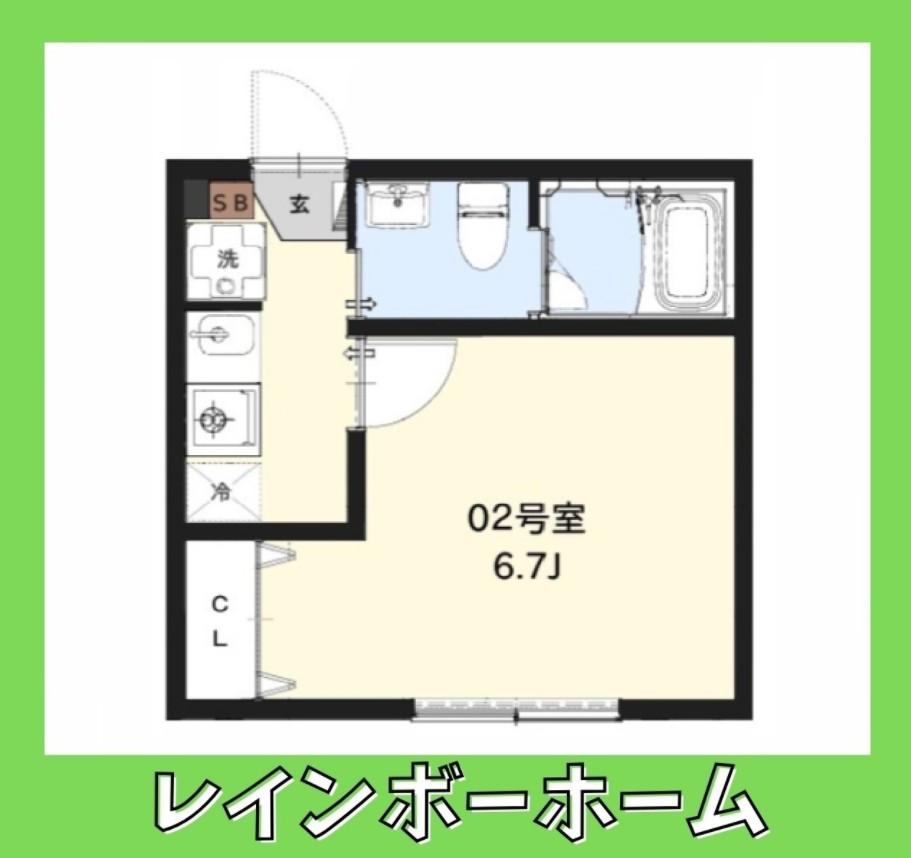 LA PREMIRE(1K/1階)の間取り写真