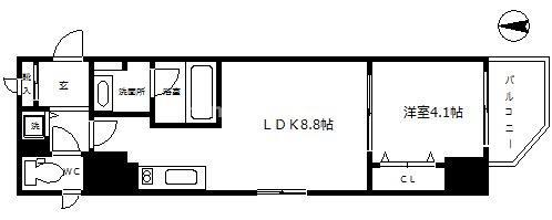 LC大手通(1LDK/11階)の間取り写真