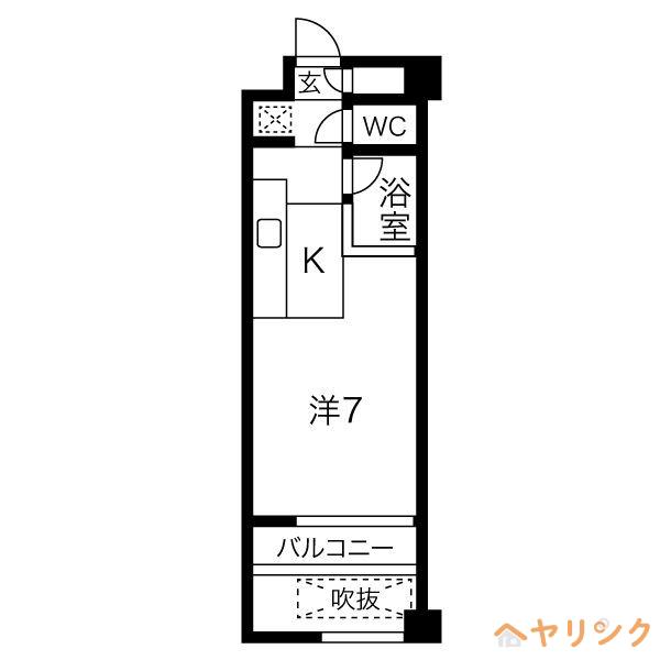 クレイタスパークIV(1K/4階)の間取り写真