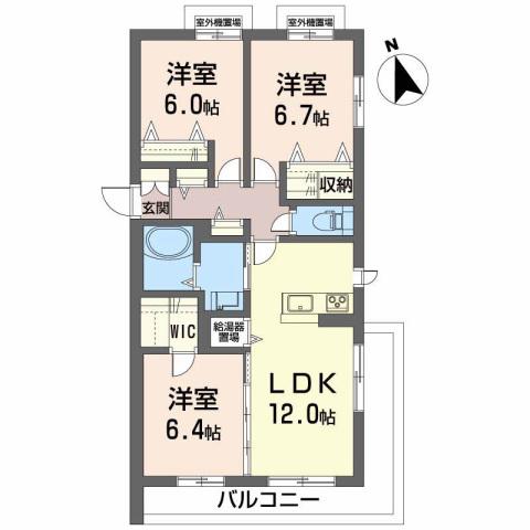 シャーメゾン初月II(3LDK/3階)の間取り写真