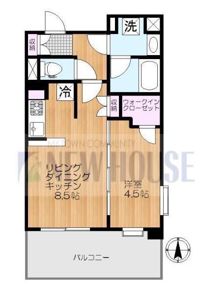 エスコート早稲田(1LDK/5階)の間取り写真