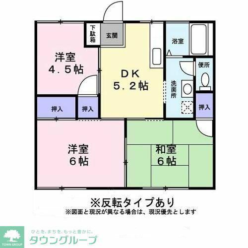 コーポ三晃B(3DK/1階)の間取り写真