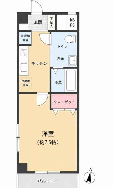 エンクレスト六本松(1K/3階)の間取り写真