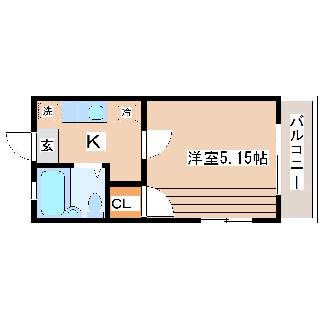 マイライフ名取(1K/3階)の間取り写真