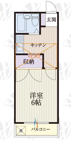 BCASA坂戸XRE-BORN(1K/1階)の間取り写真