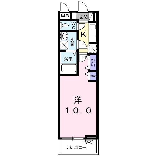 メゾンー18(1K/3階)の間取り写真