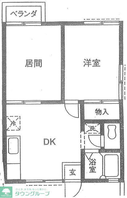 ベルゾーネ吉野 (2DK/1階)の間取り写真
