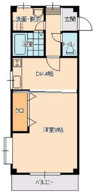 ピュアセントT I(1K/2階)の間取り写真