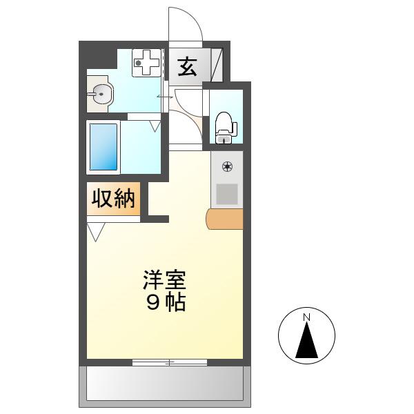 リバーブランシェ(ワンルーム/3階)の間取り写真