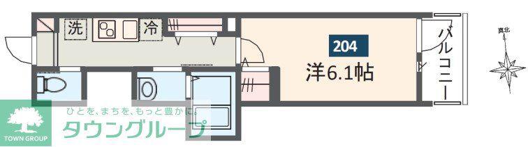 MELDIA大和田IV(1K/1階)の間取り写真