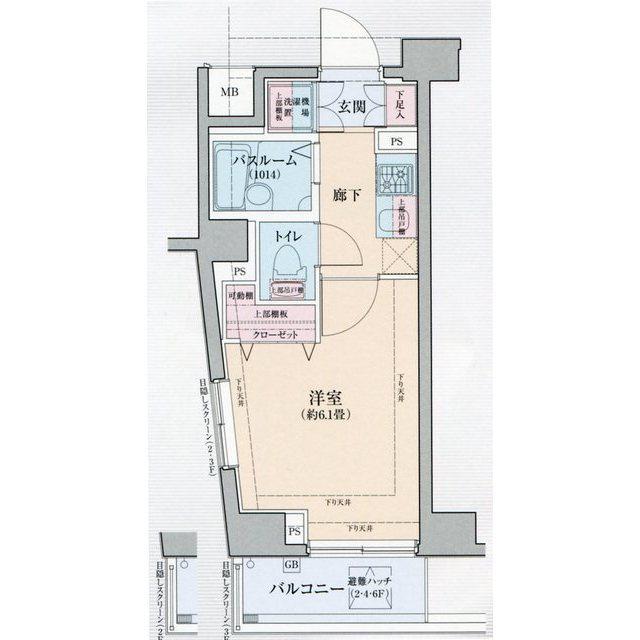 ロアール長原(1K/5階)の間取り写真