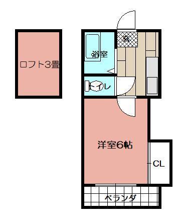 ONE FLAT ABEYAMA(1K/2階)の間取り写真