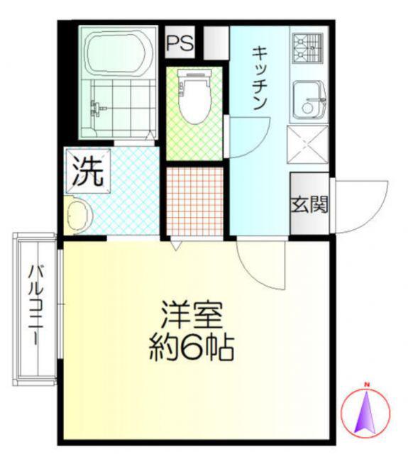 アークシティ坂戸(1K/1階)の間取り写真
