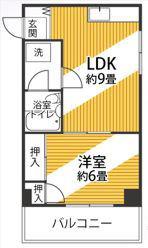 メゾン・ド・コスモ(1LDK/4階)の間取り写真