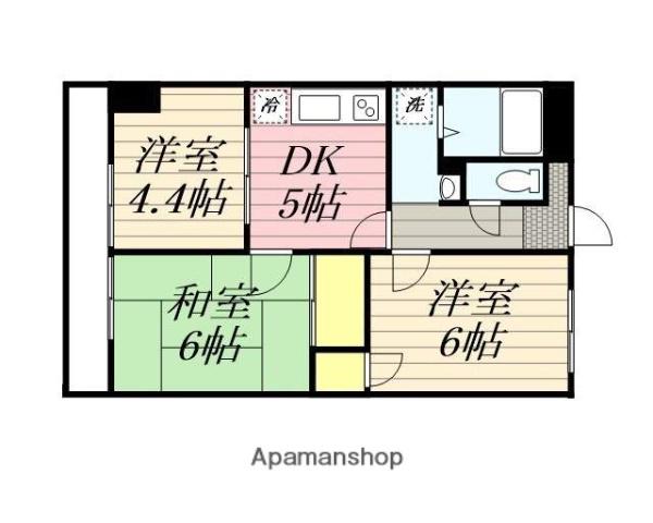 リブステージ横浜(3DK/7階)の間取り写真