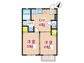 グランドメゾンあいらB(2DK/2階)の間取り写真