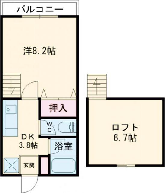 メゾンエリーナ(1K/2階)の間取り写真